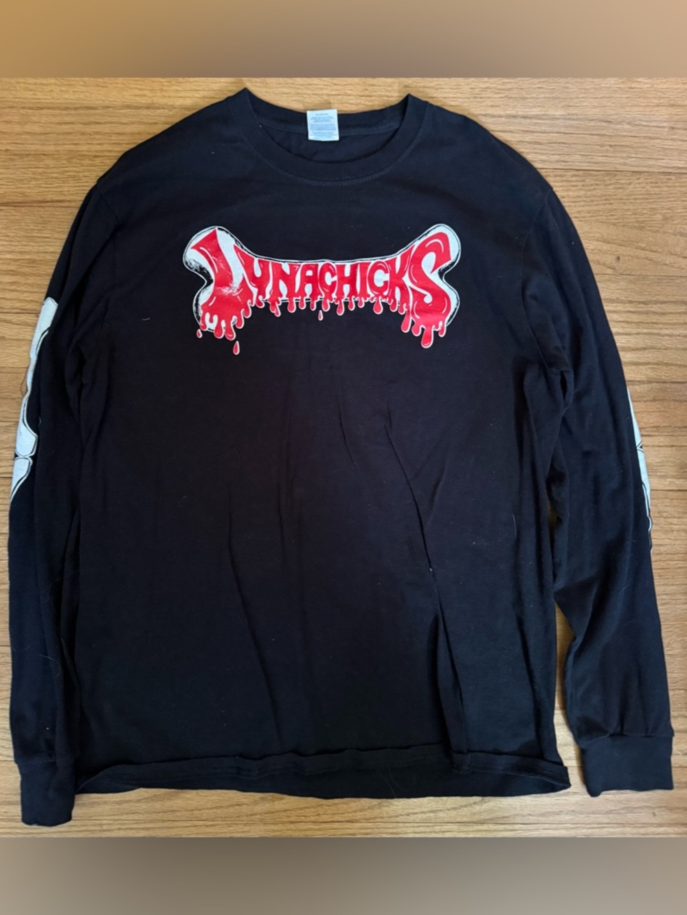 Lunachicks Black Long-Sleeve Graphic Tee - Red Logo